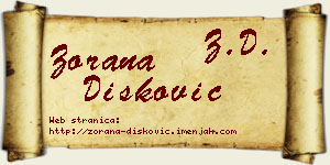 Zorana Dišković vizit kartica